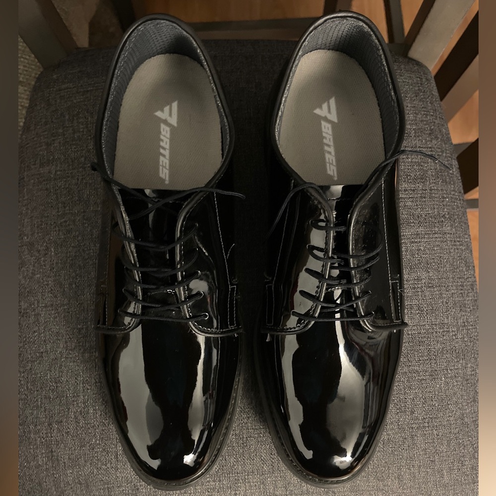 Bates High Gloss Duty Oxford Military Dress Shoes Vibram Sole Men’s Size 11 D
